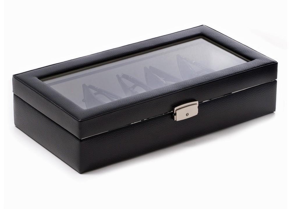 ST REGIS BLACK LEATHER EYEGLASS CASE - SUNGLASS CASE