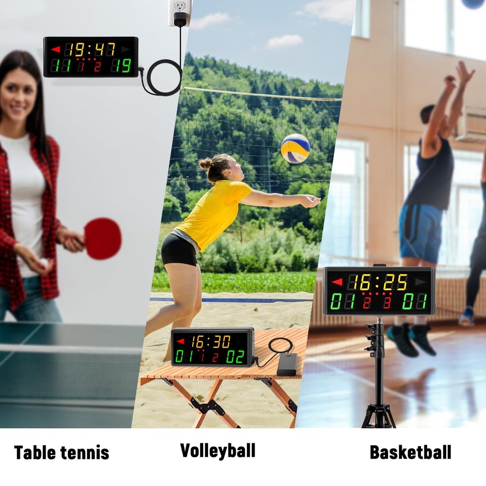 Samshow LED Electronic Scoreboard Digital Score Keeper with Remote & Tripod, ...