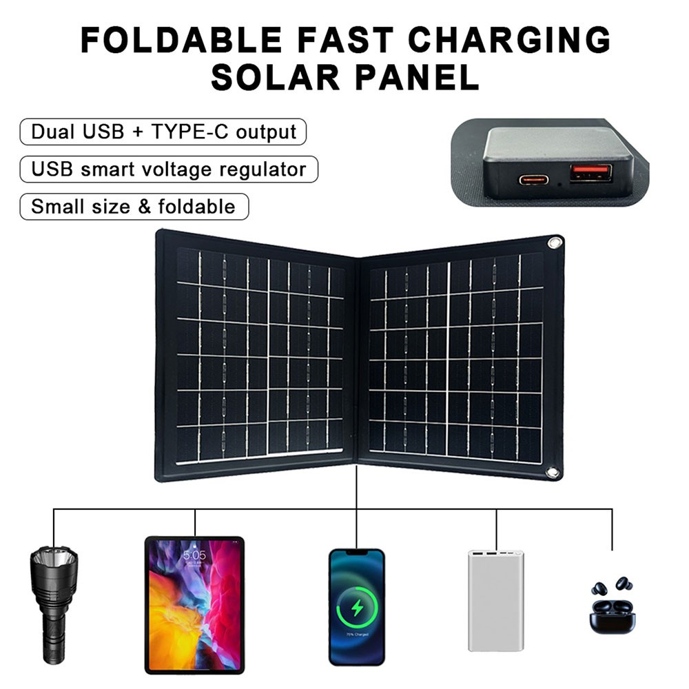 NEW Folding Solar Panel USB 5V Output Waterproof Portable Solar Charger