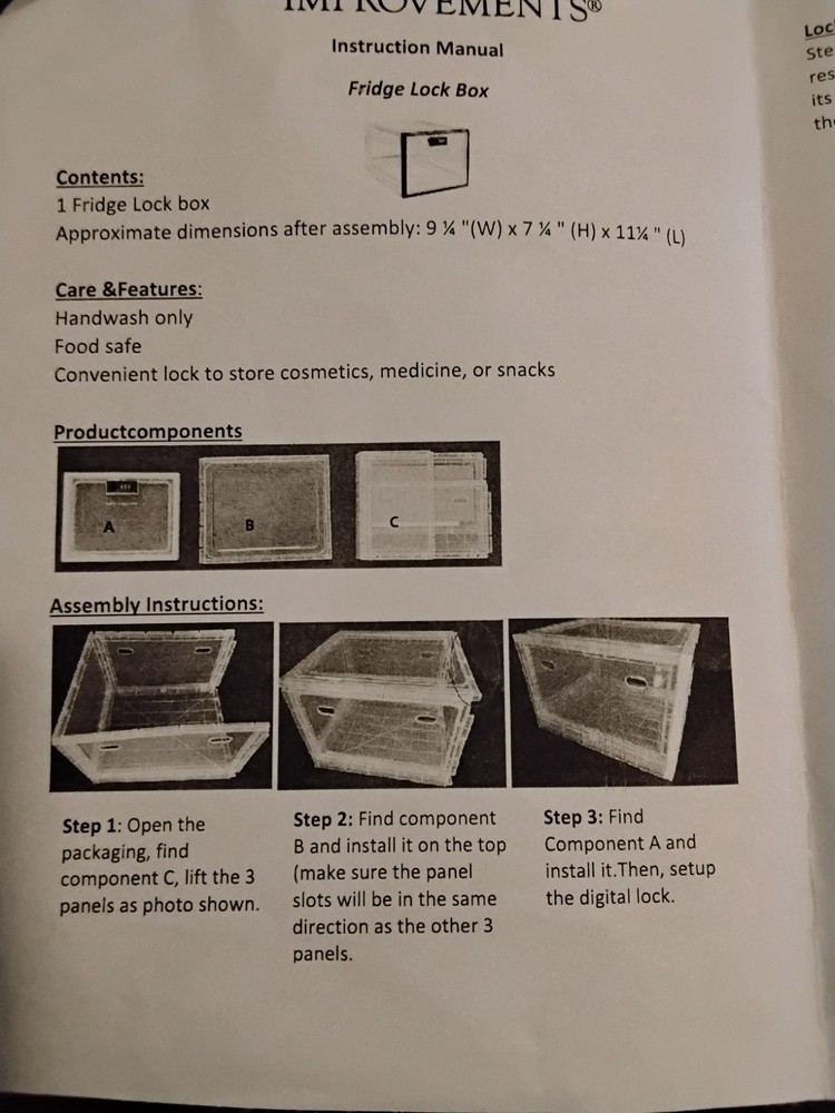 Improvements Fridge Lock Box