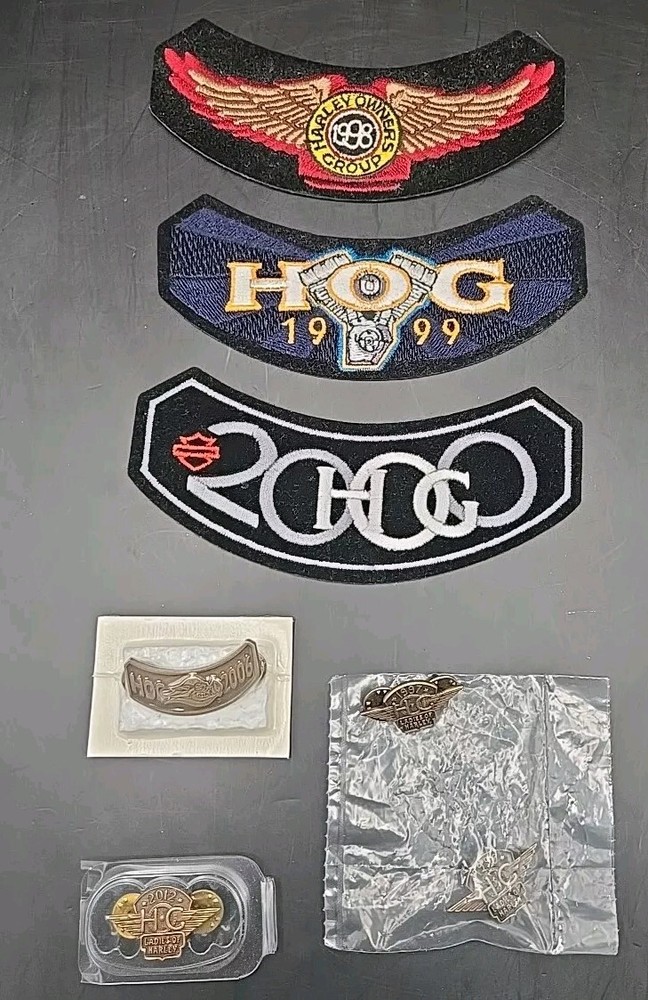 Harley Davidson Owners Group HOG Patchs Pins Membership Collector Set 1999-2012