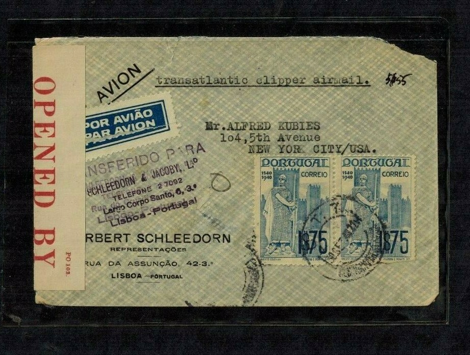 Bermuda WWII Censor Cover C22 Red Censor #66