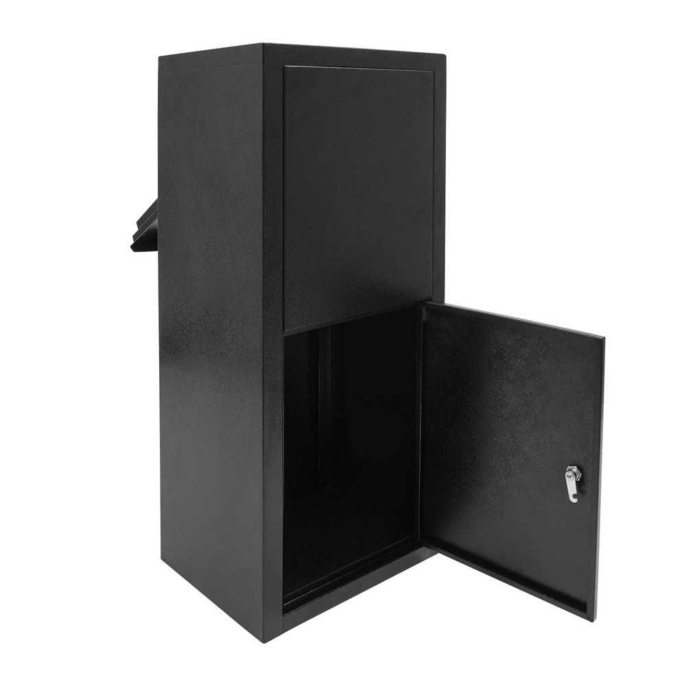 Parcel Drop Box, Package Delivery Box, Large Mail Box with Key Lock Black