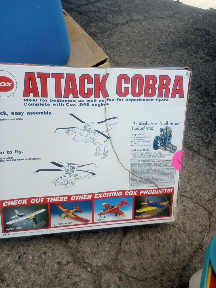 Cox Attack Cobra Free Flight Helicopter .049 Engine