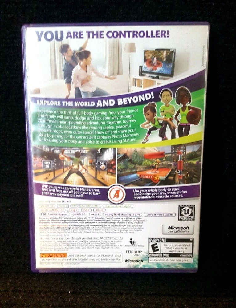 Microsoft Brand XBox 360 KINECT Adventures game