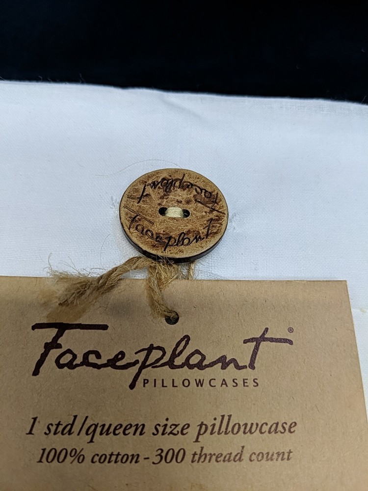 Faceplant 100% Cotton 300 Thread Count Soft 'His' White Message Pillowcase