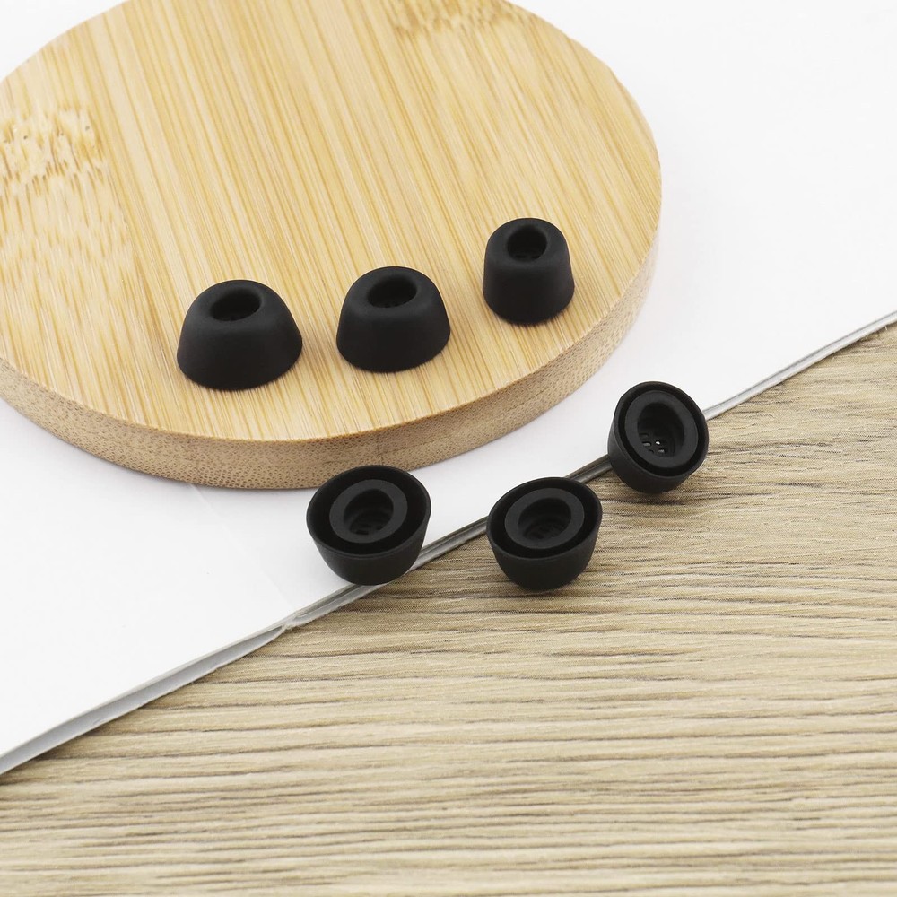 Micro Traders 3 Pairs Silicone Earbuds Ear Tips Compatible with large, Black