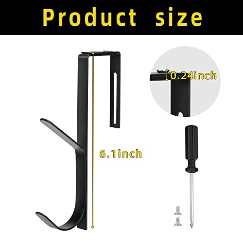 Wehhbtye Adjustable Double Coat Hooks,Thick Cubicle Wall Coat Hook,Metal 2pcs