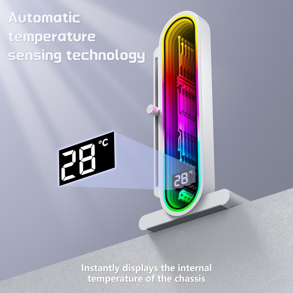 ARGB GPU Support Bracket with Temperature Display（Ambient Case Temp），5V 3pin ...