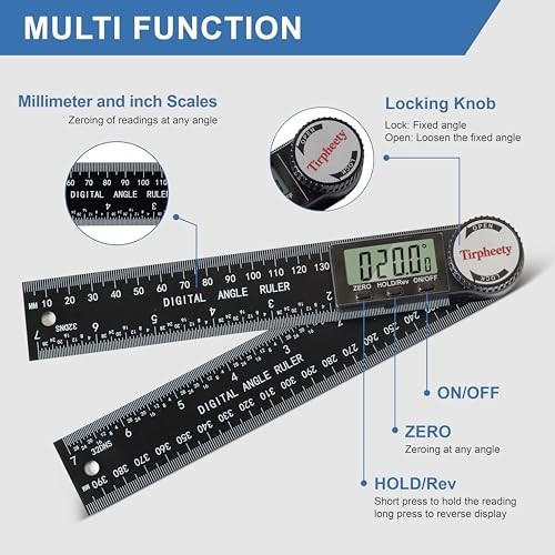 Third Generation Protractor Angle Finder, Digital Angle Ruler with 7Inch/200Mm,