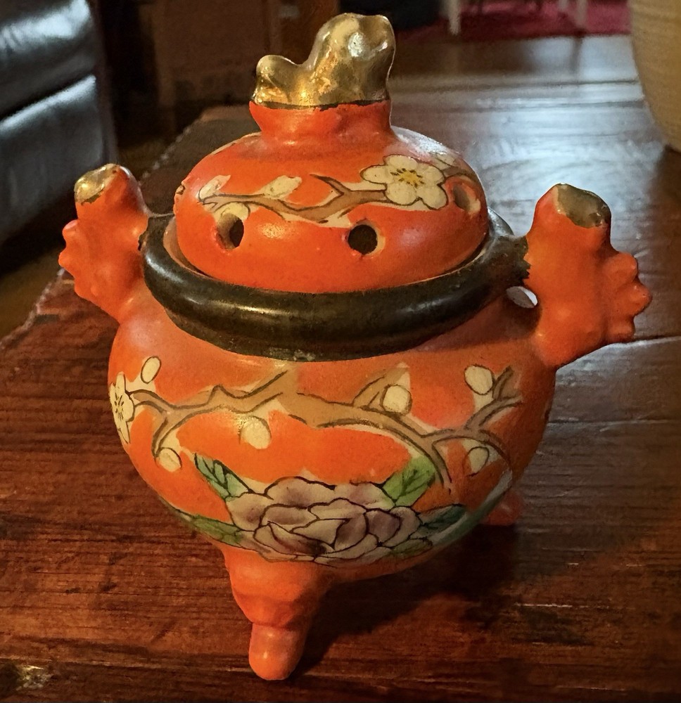 Vintage Porcelain Incense Burnished