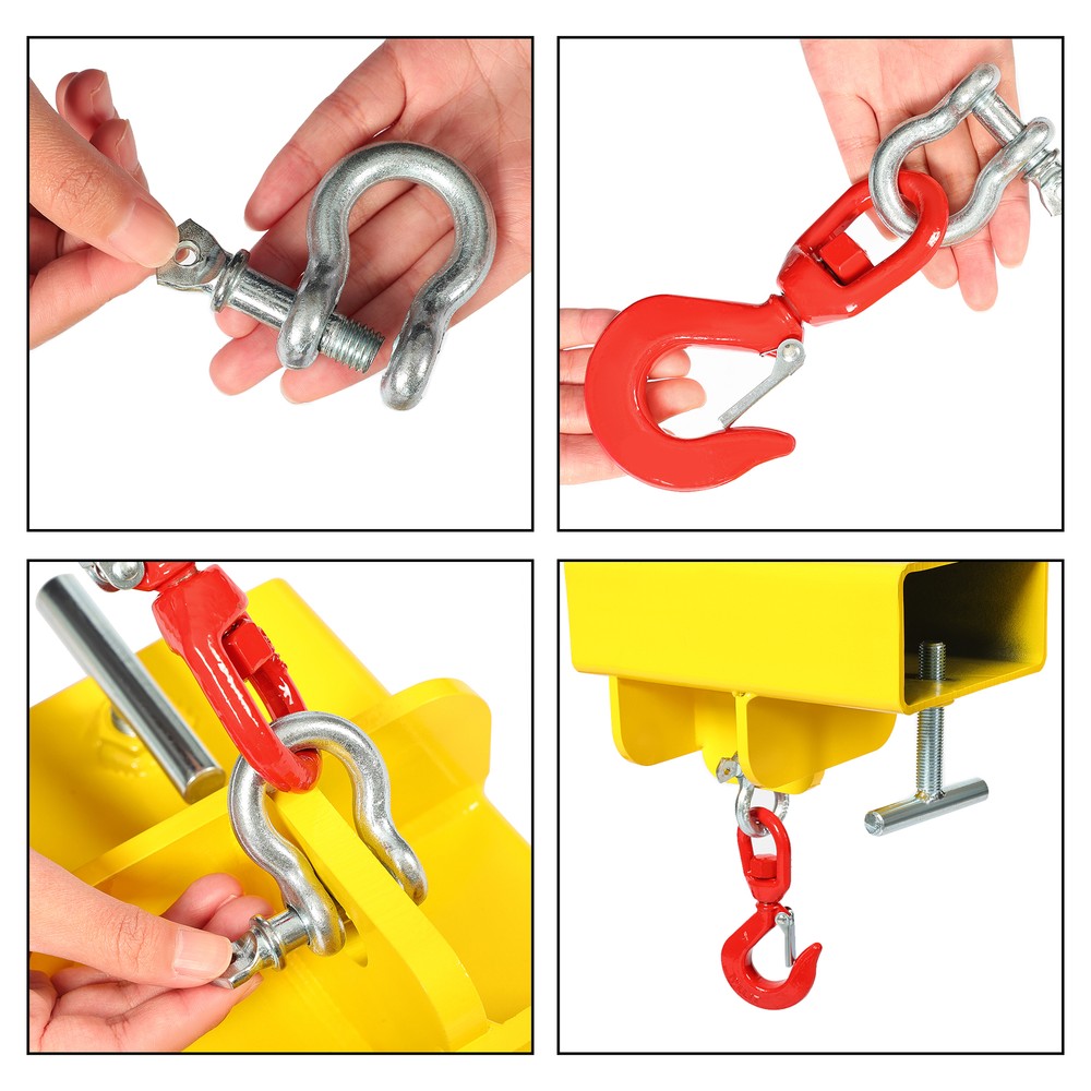 Universal Forklift Lifting Hook 2200LBS Fork Lifting Hook Device w/ Swivel Hook
