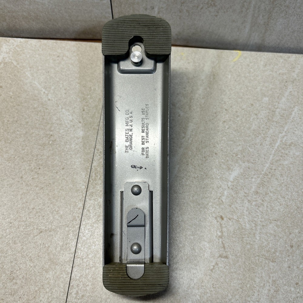 Vintage Bates Model 56 Stapler/tacker, Made In USA, 8" Long, grey, adjustable