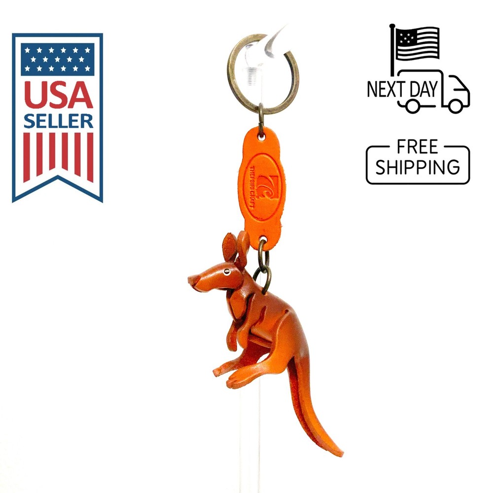 Kangaroo Handmade Leather Keyring