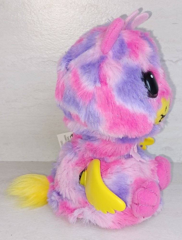 Hatchimals Spin Master Pink Giraffe Yellow Wing Interactive Toy Works EUC *Video