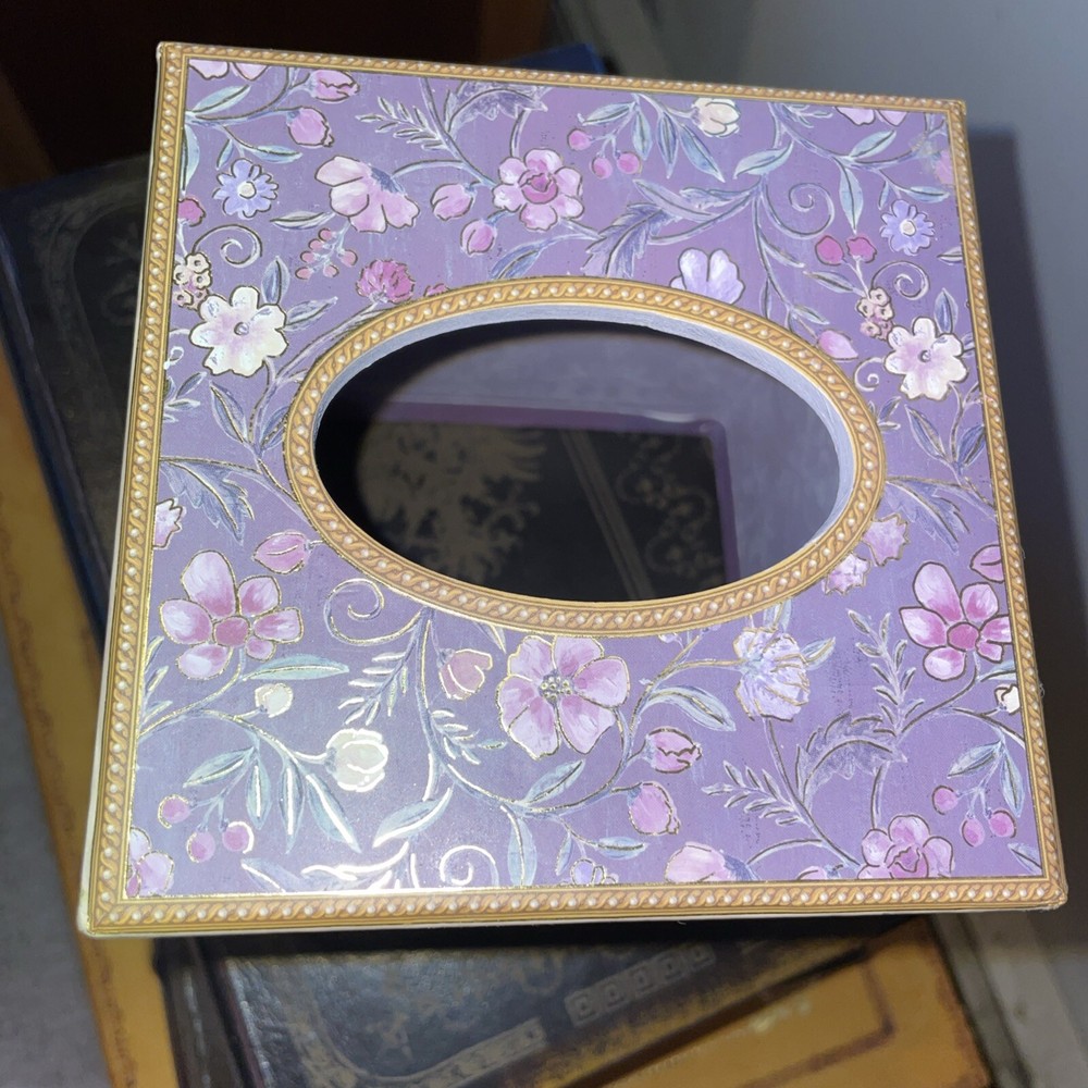 Punch Studio Tissue Box Cover Paris ~ 5" Square Eiffel Tower Lavender