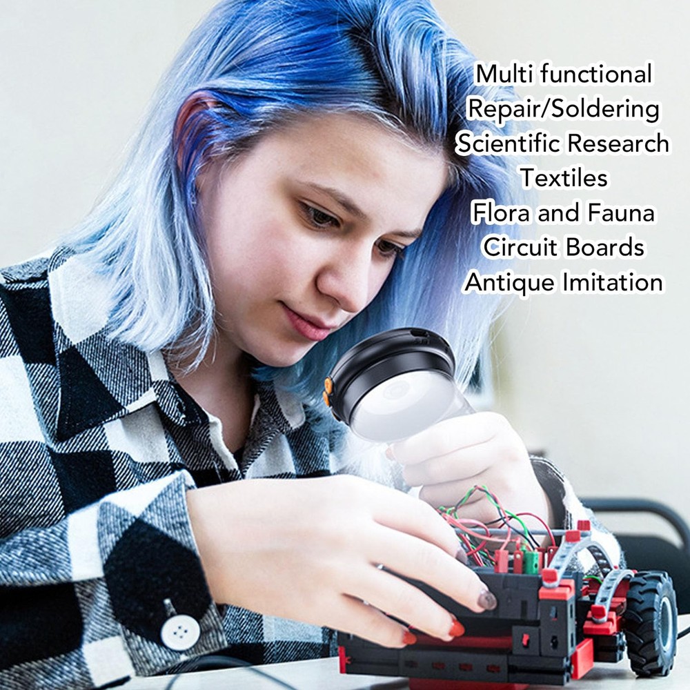 Portable Digital Microscope, Foldable Digital Magnifying Glass USB Macro Came...