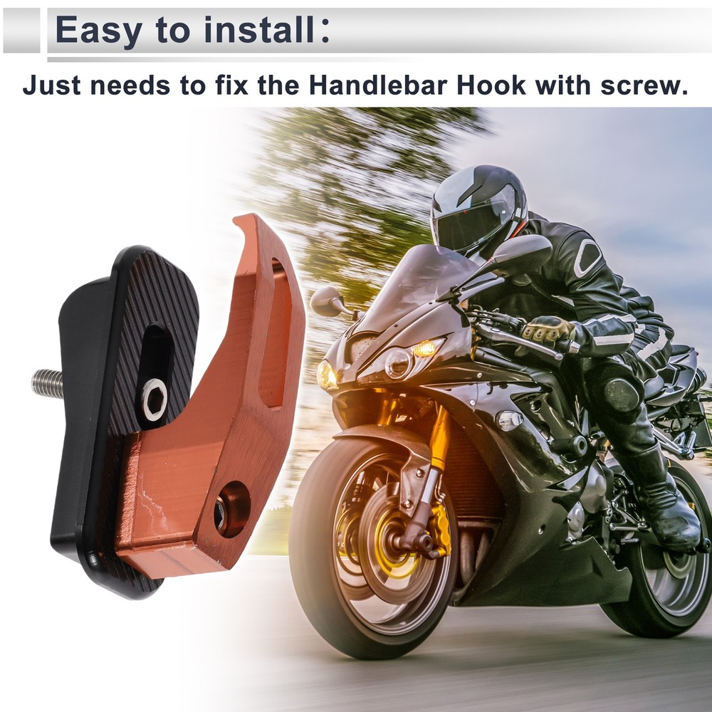 Allu Alloy Motorcycle Hook for Minio Rectangular With Hole 1 Set Orange