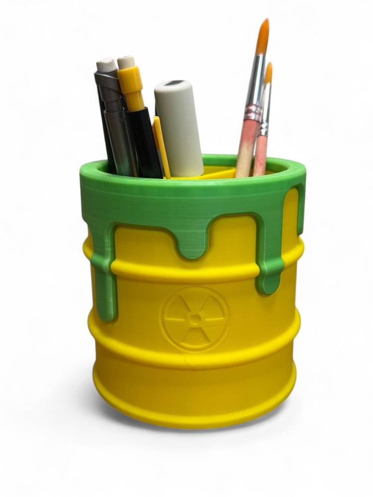 Radioactive Waste Drum Pen & Pencil Holder with 3 Slots