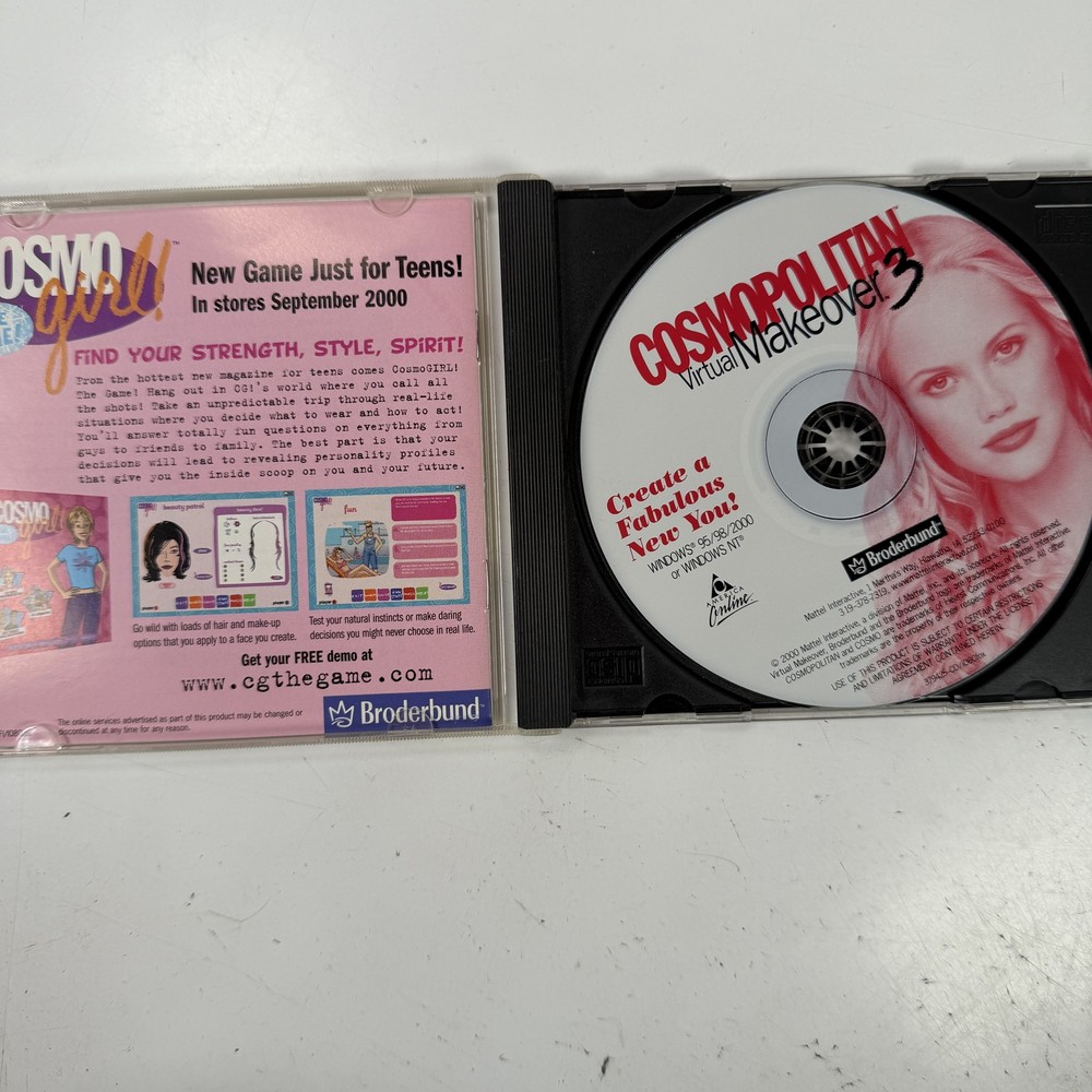 Cosmopolitan Virtual Makeover 3 PC CD-ROM Software Broderbund Windows 95 98 NT