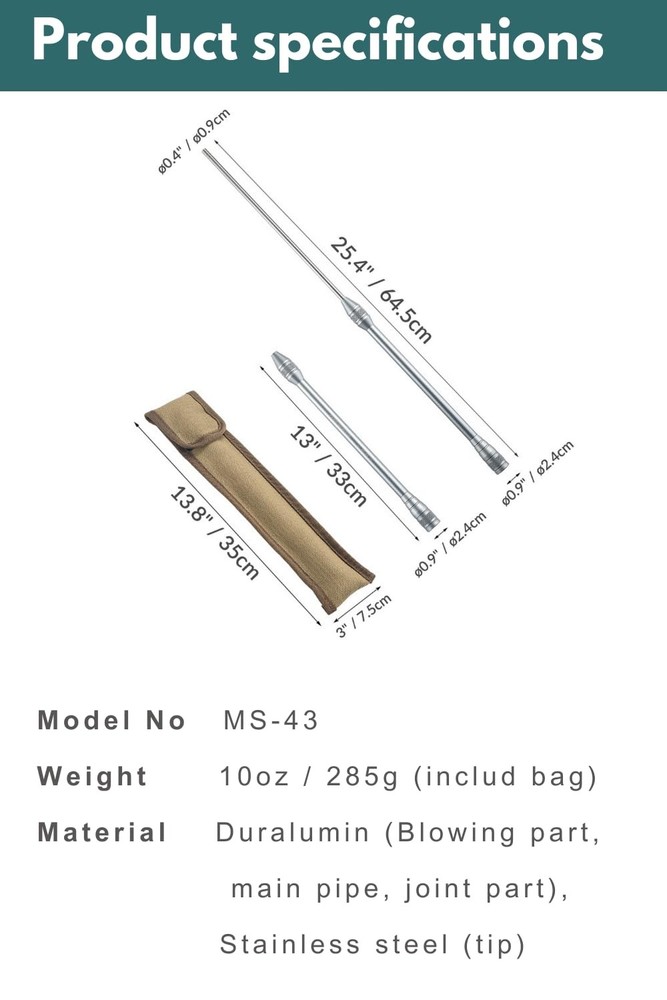 CAMPINGMOON Fire Blowing Stick Split Type Compact Fire Starter MS-43