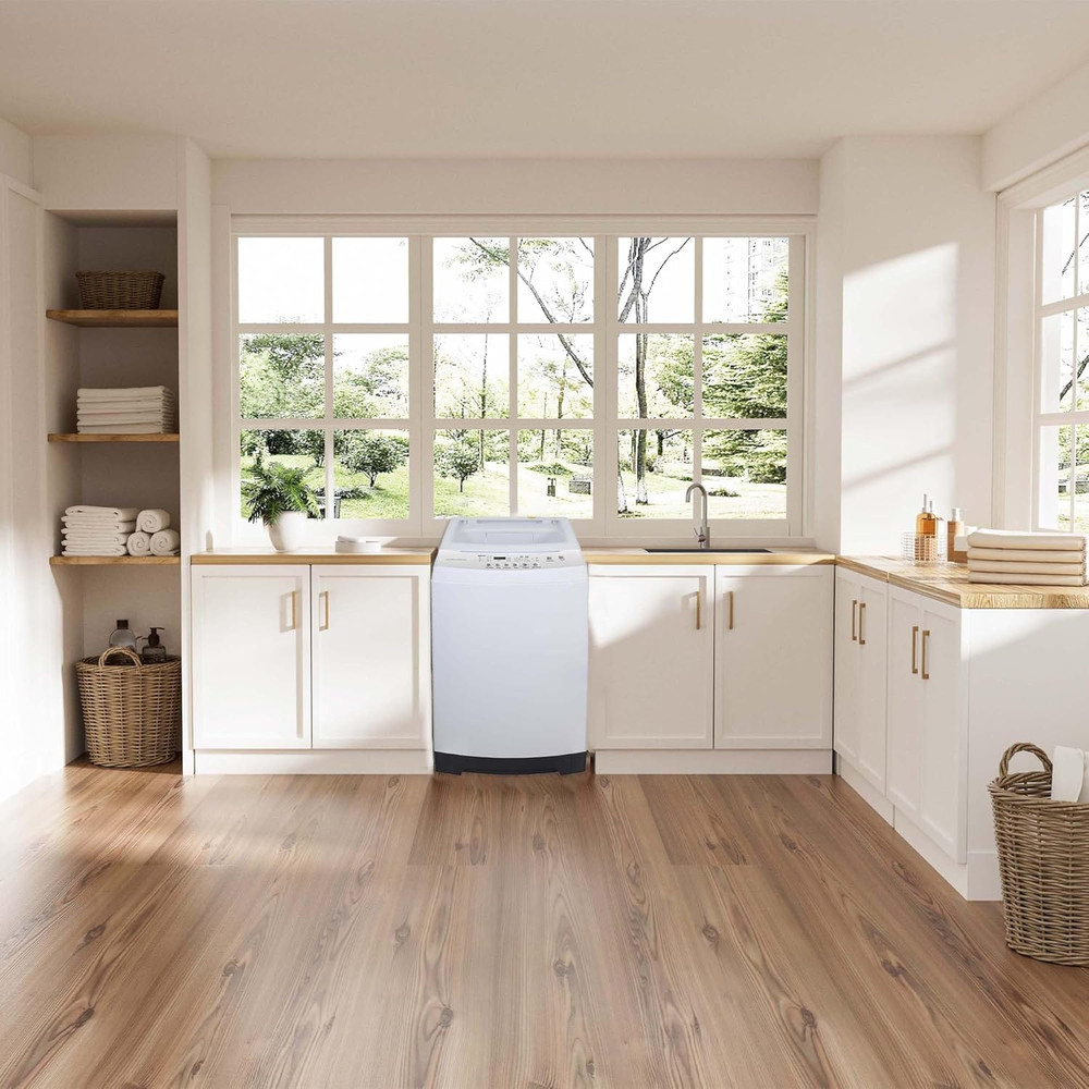 Portable Washer-Led Digital Display Panel-5 Cycles-Top Loading Design-Low Noise