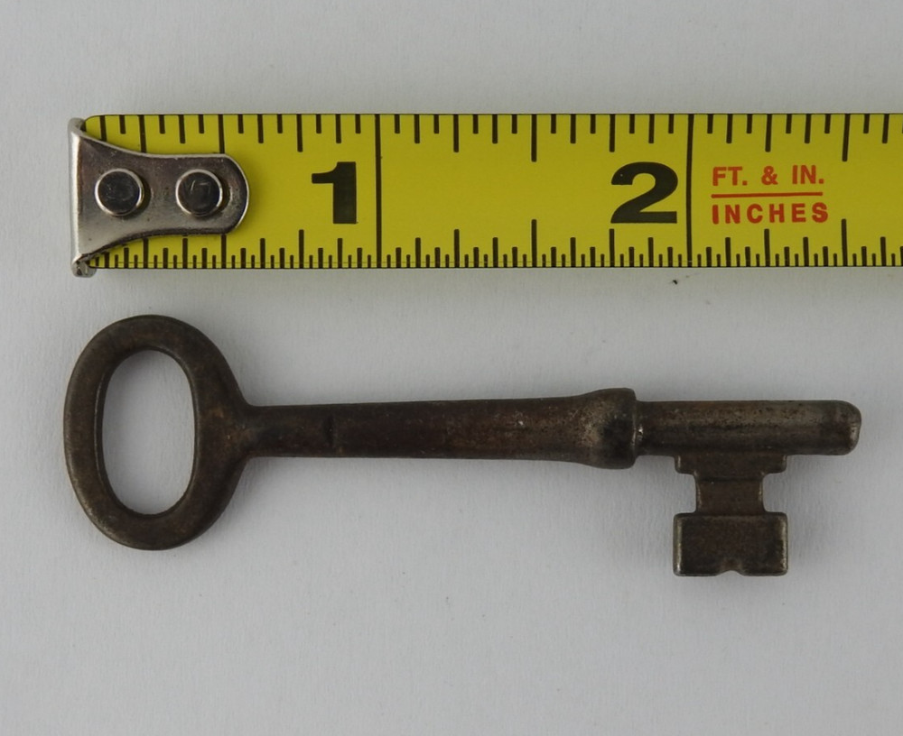 Antique Solid  Barrel Steamer Trunk Chest Cabinet Lock 2.5" Key Steampunk