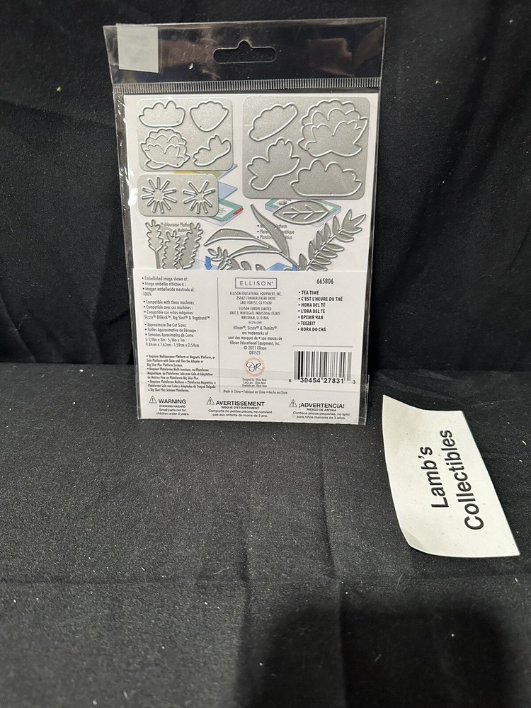 Sizzix Thinlits Tea Time 10 dies Ellison Educational Equip Scrapbooking 665806