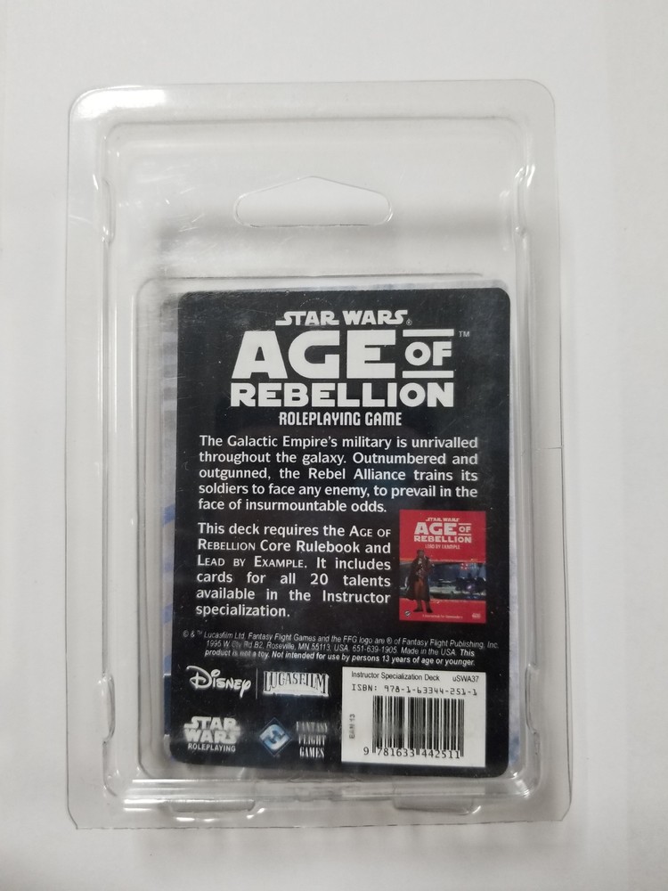 Star Wars Age of Rebellion Specialization Deck Commander Instructor