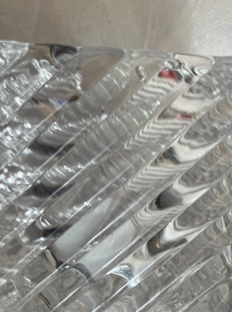 Square Glass Candle Holders Diagonal Pattern