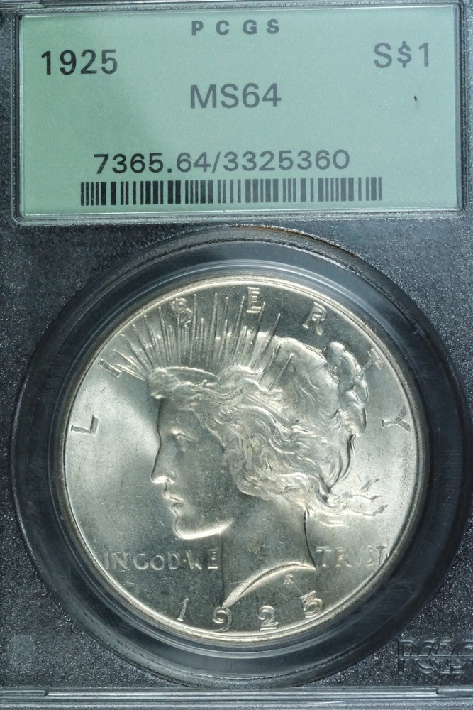 1925 MS64 Peace Dollar PCGS 3325360