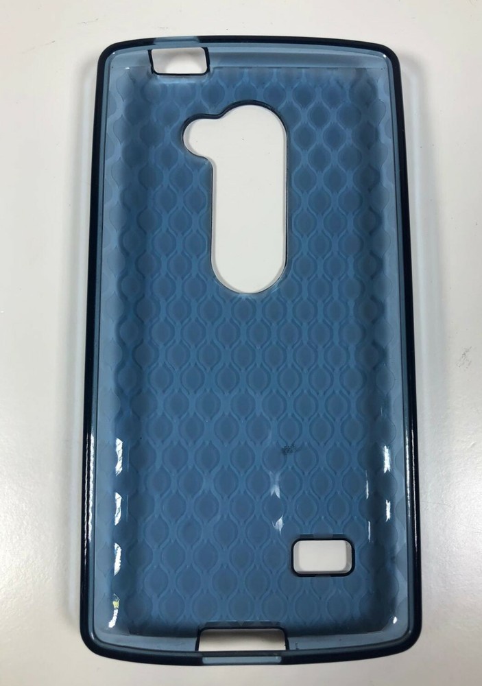 For LG Leon Blue Hybrid Rubber Case
