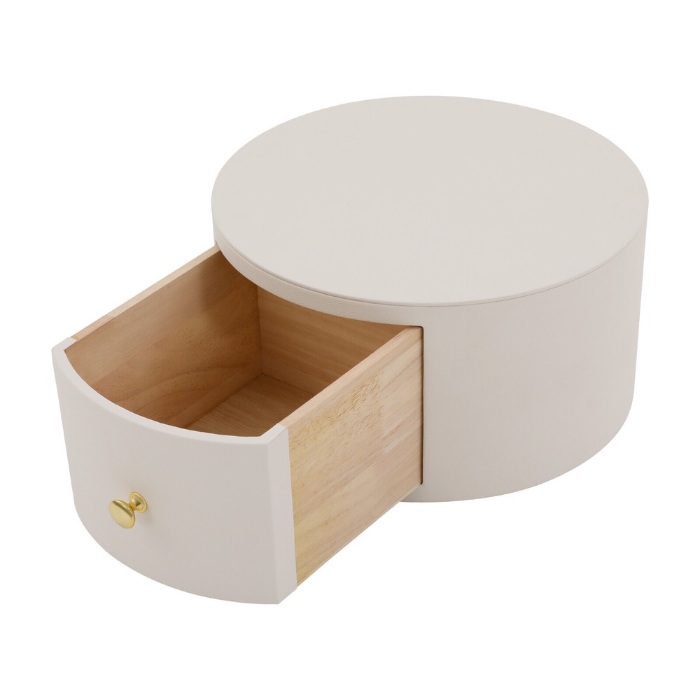 LED Nightstand Bedside Table with Drawers USB & Charging Station End Side Table