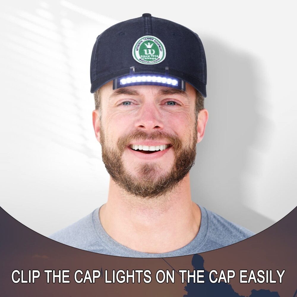 Bright 11 LED Clip on Hat Head Cap Light headlamp Flashlight