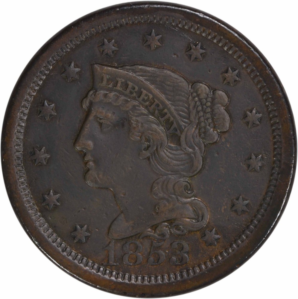 1853 Large Cent EF Uncertified #141
