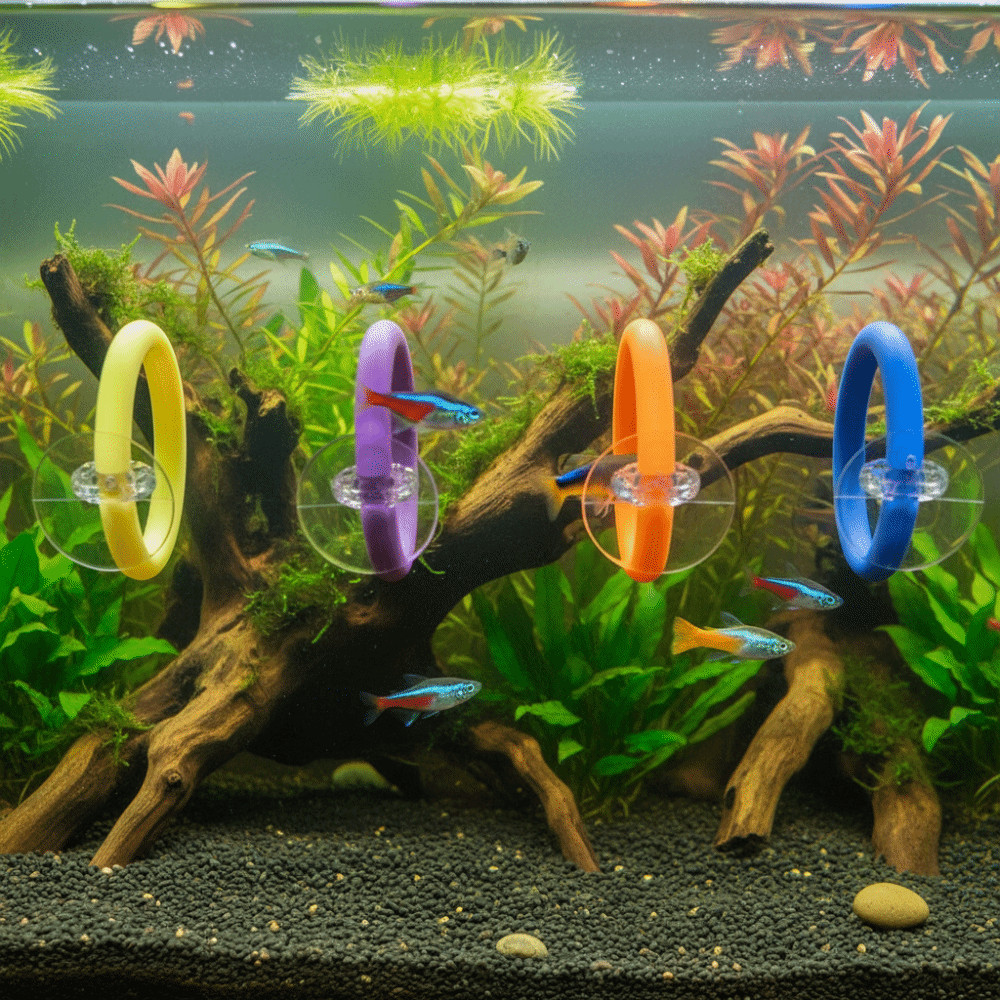 4PCS/SET Waterproof Fish Training Ring Betta Training Circle Decorative Purpose