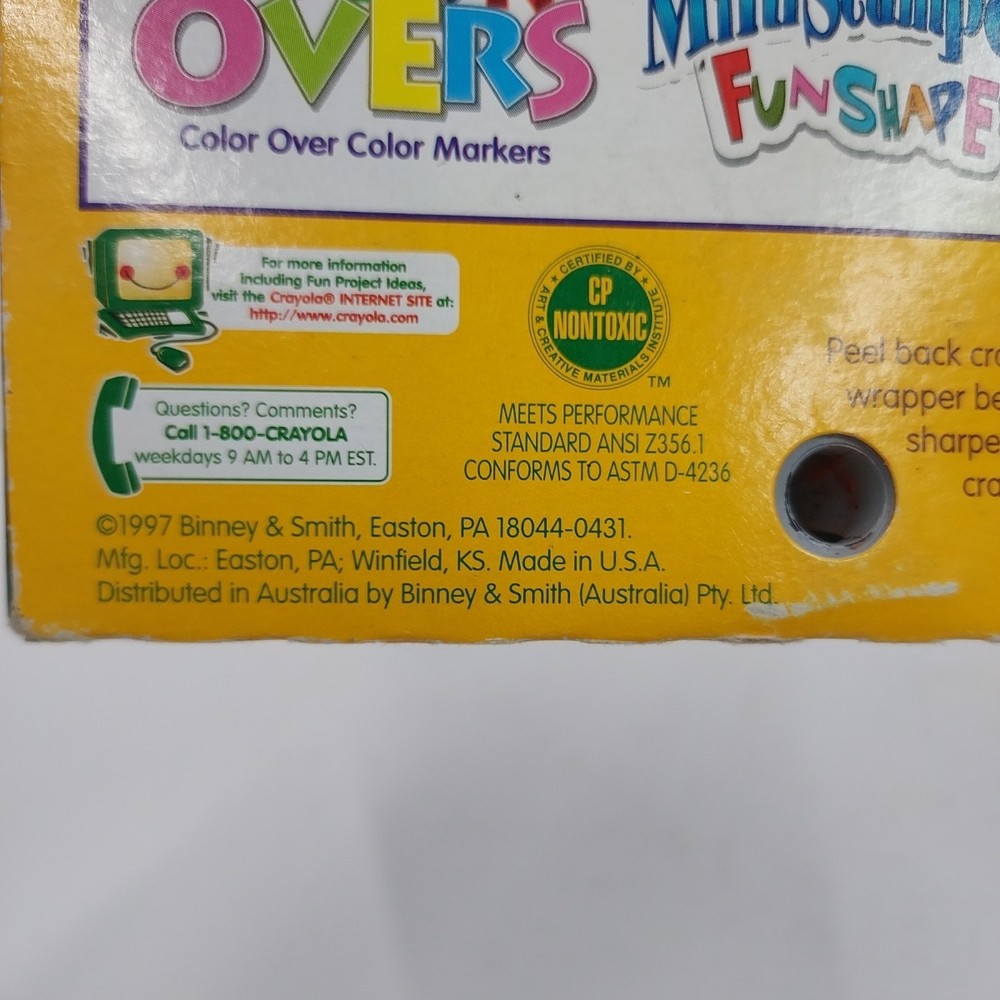 1997 Crayola 64 Box Crayons With Sharpener