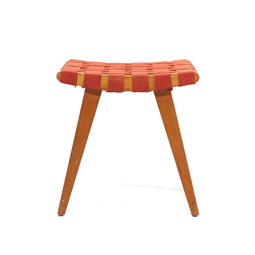 Jens Risom for Knoll Mid Century Strap Stool Ottoman