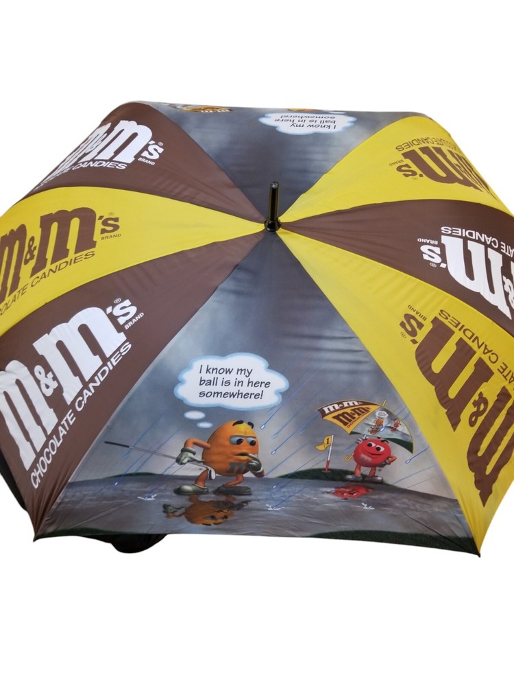 Collectable M & M Candy Umbrella Unique Oval Shape " Golf "