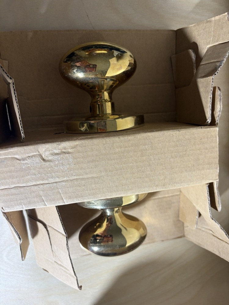 polished Brass Smooth Oval Door Knobs new