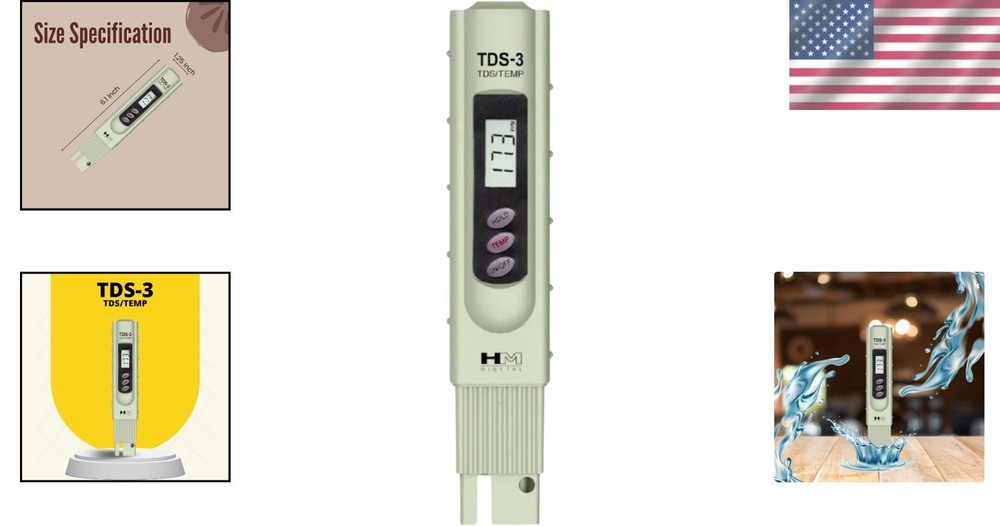 Digital TDS Meter with Carrying Case - Accurate Water Testing & Hold Function