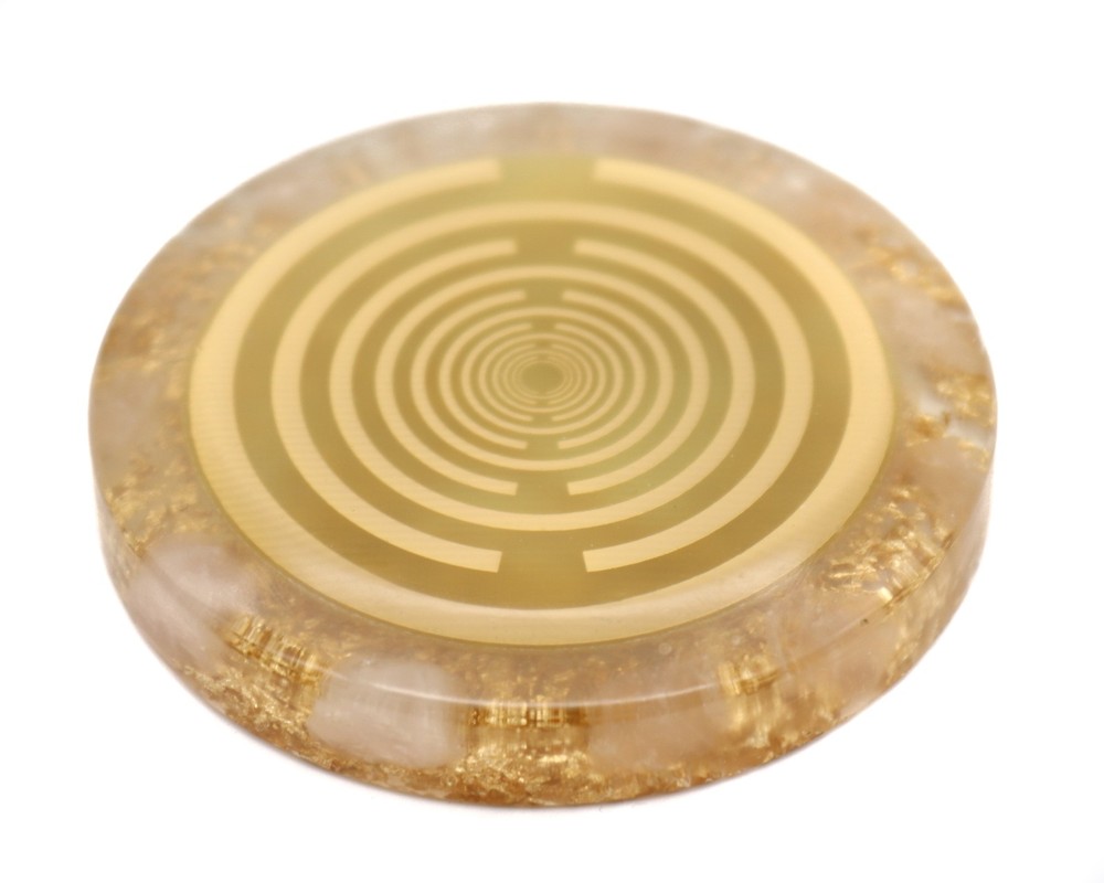 Rose quartz MWO harmonisation disc, orgone disc