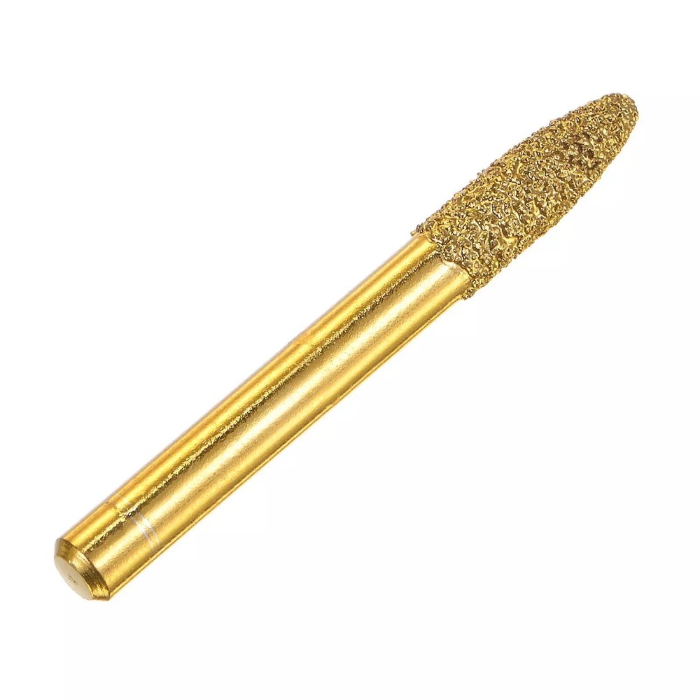 2Pcs Diamond Mounted Point 6mm Brazed Grinder Flame Head Grinding Rotary Bit