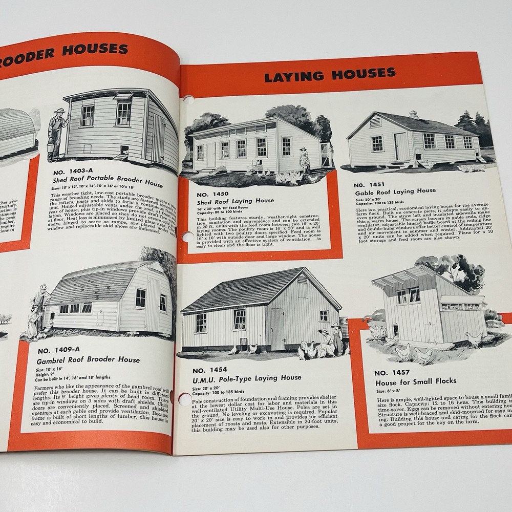 1960 Poultry Brooder Range Laying Shed Barn House Equipment Plans Blueprints