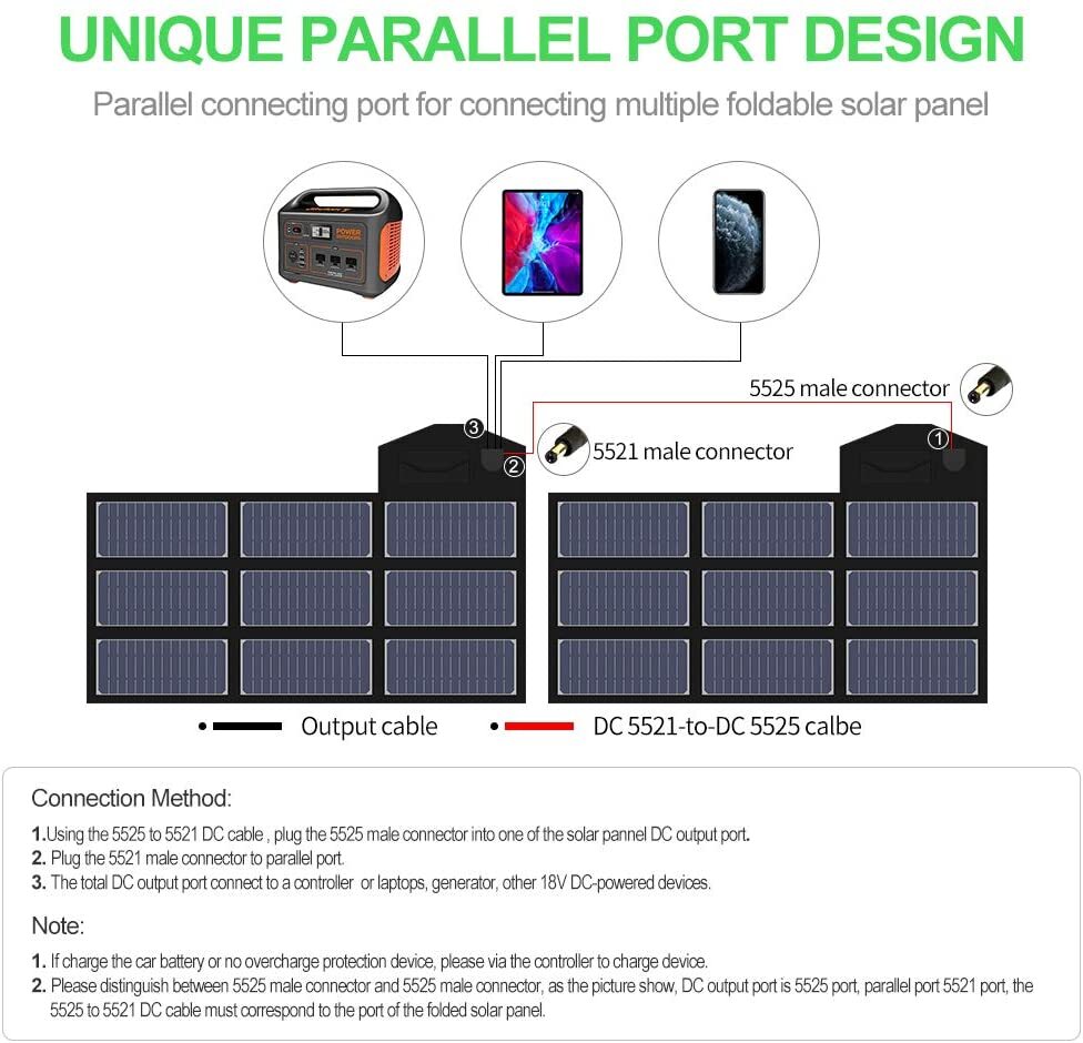 X-DRAGON 70W Monocrystalline Foldable Solar Panel for Power Station Camping