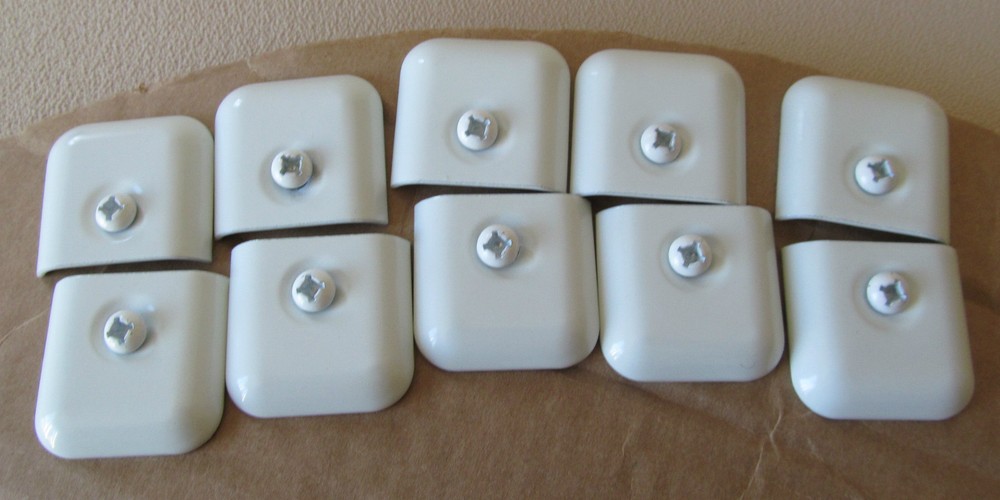 10 WHITE RV Camper Trailer Aluminum Flat End Cap for Trim Molding 1" 12 Screws