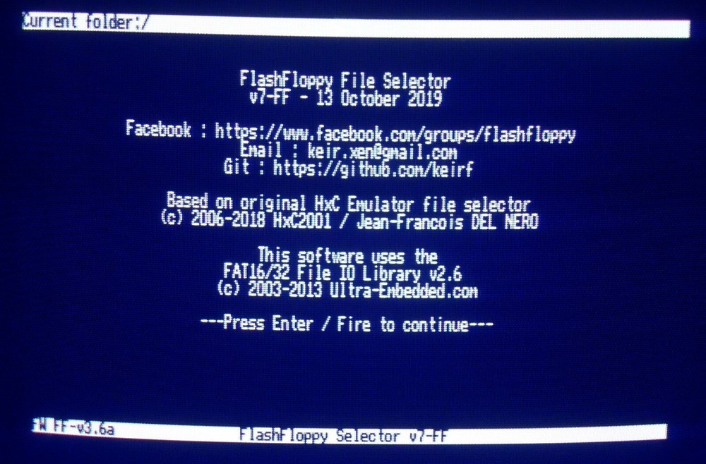 AMIGA GOTEK USB Floppy Emulator. OLED Display. Blue LED (White)