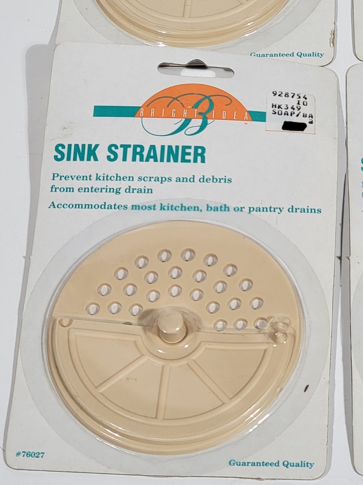 4 Bright Idea Kitchen Sink Stopper - Tan Plastic Sink Plug Drain Stopper