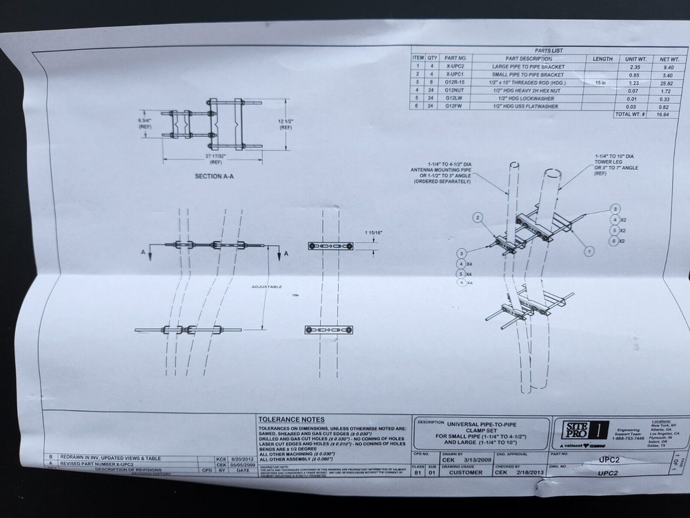 Universal Pipe-to-Pipe Clamp Sets P-UPC2