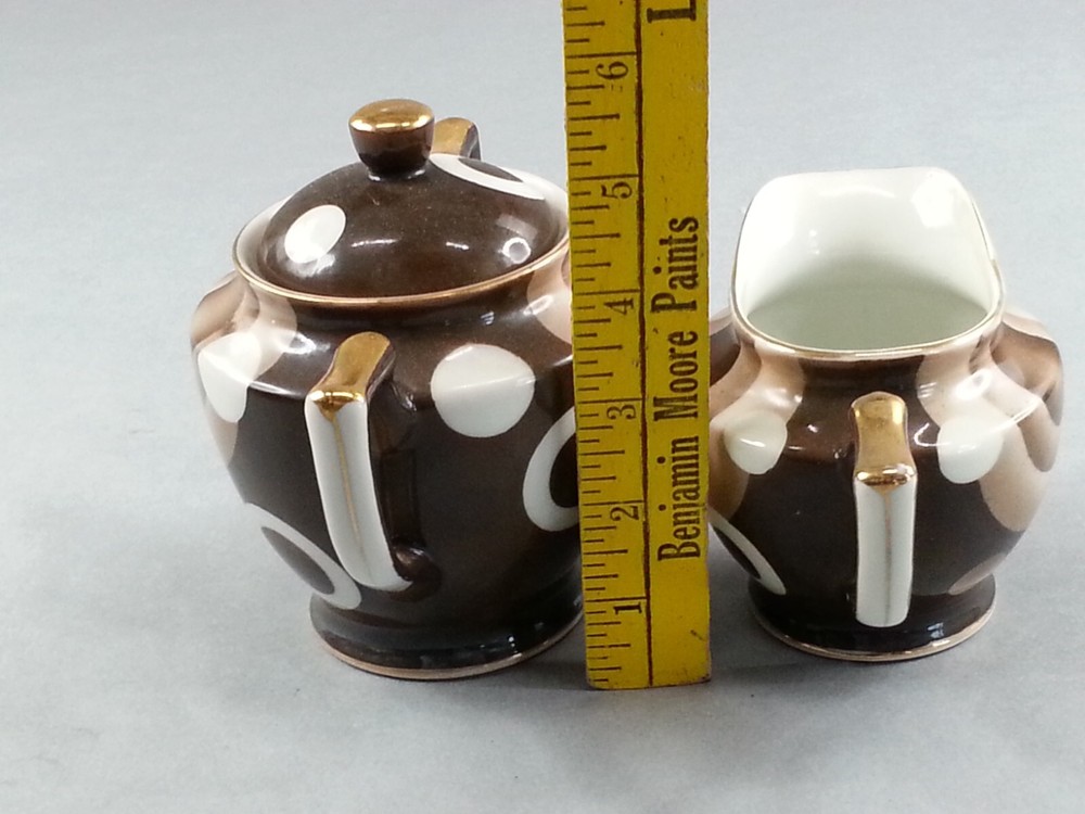 2 Piece Mepoco Ware Made In Japan Sugar Creamer MCM Brown